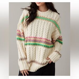 American Eagle Cable Knit Fair Isle
Chunky Oversized Nordic Sweater Size S